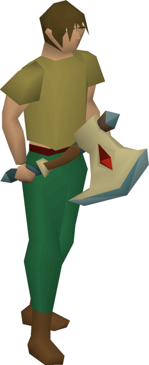 Infernal axe (or) (terracotta) equipped male.png