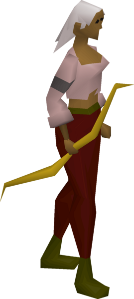 File:Oak shortbow equipped female.png