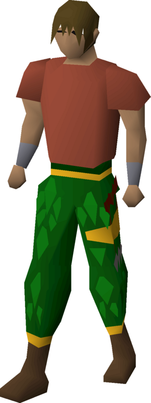 Green d'hide chaps (g) equipped male.png