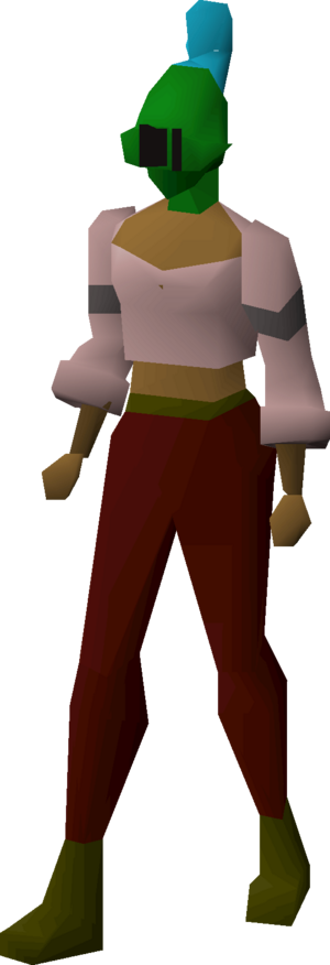 Adamant heraldic helm (Guthix) equipped female.png