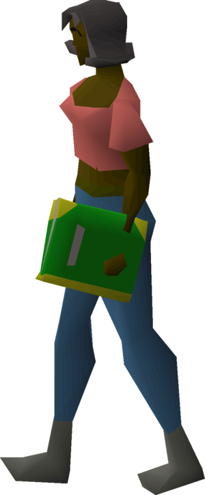 Damaged book (Guthix) equipped female.png