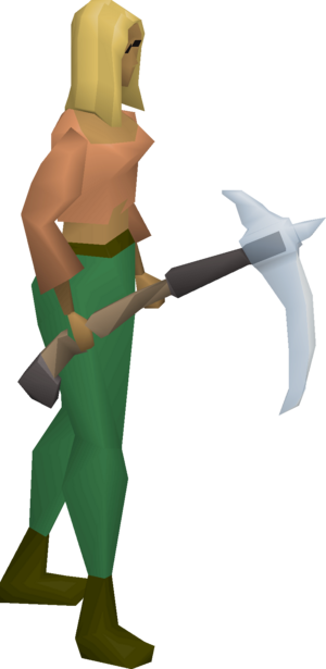 Crystal pickaxe (The Gauntlet) equipped female.png