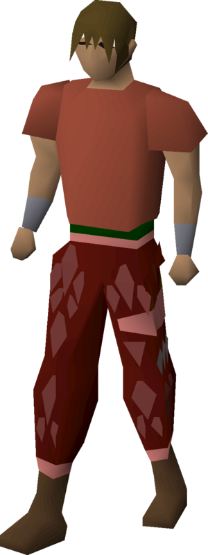 Red d'hide chaps (t) equipped male.png
