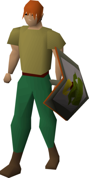 Steel kiteshield (Jogre ginger) equipped male.png