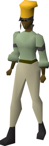 File:Golden chef's hat equipped female.png