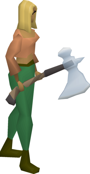 Crystal axe (The Gauntlet) equipped female.png
