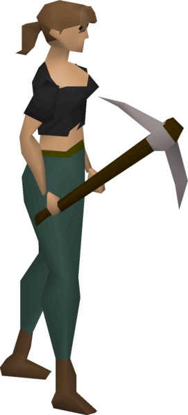 File:Steel pickaxe equipped female.png