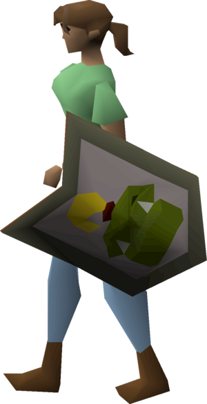 Adamant kiteshield (Jogre) equipped female.png