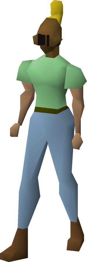 Rune heraldic helm (Money) equipped female.png