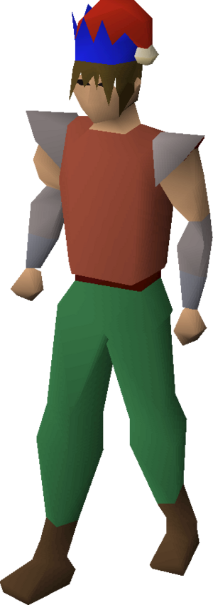 Wise old man's santa hat equipped.png