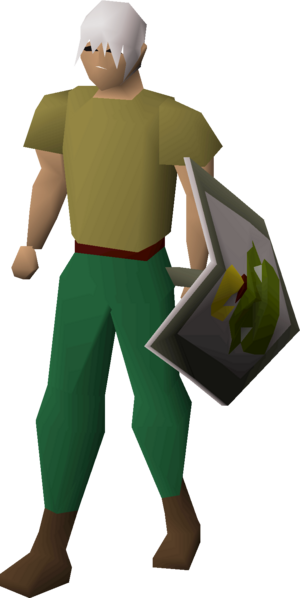 Steel kiteshield (Jogre white) equipped male.png