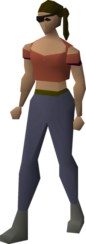 Bandana eyepatch (brown) equipped female.png