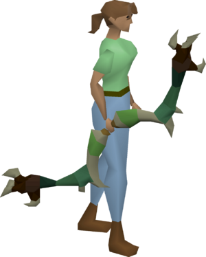 Dark bow (green) equipped female.png
