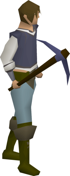 File:Mithril pickaxe equipped male.png