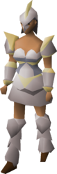 The full Armadyl imbued armour set on a female body.