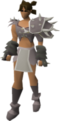 The full Bandos imbued armour set on a female body.