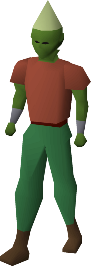 Gnome child mask (skin tone 8 green) equipped male.png