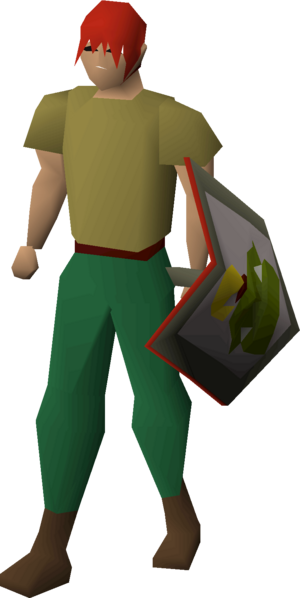 Steel kiteshield (Jogre bright red) equipped male.png