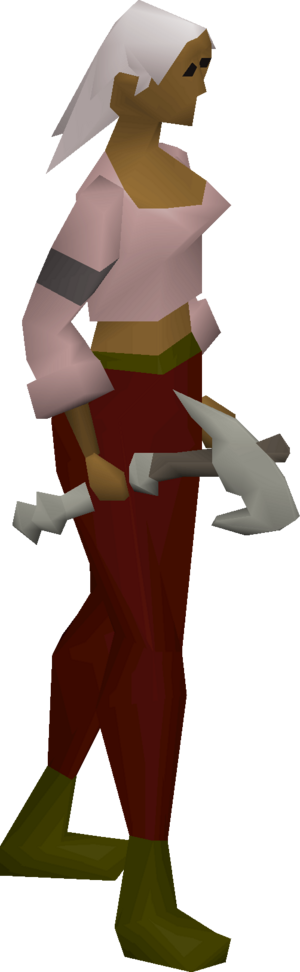 Morrigan's throwing axe equipped female.png