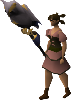 Holy sanguinesti staff (uncharged) equipped female.png