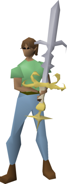 File:Saradomin godsword (or) equipped female.png