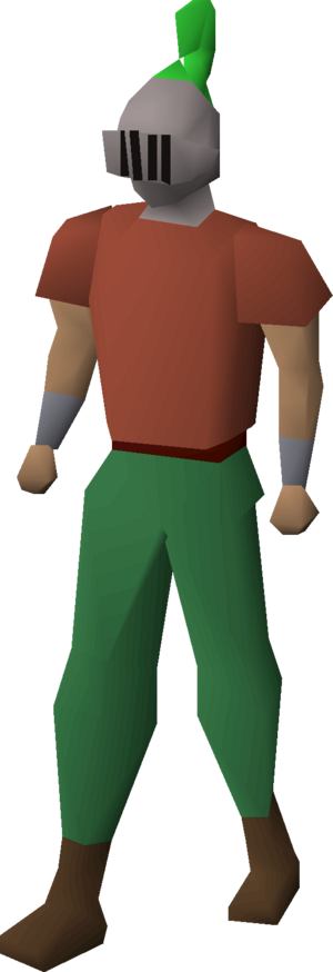 Adamant heraldic helm (Misthalin) equipped male.png