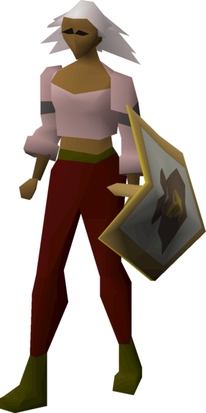 File:Steel kiteshield (Money) equipped female.png