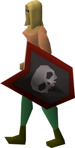 Adamant kiteshield (Skull) equipped female.png