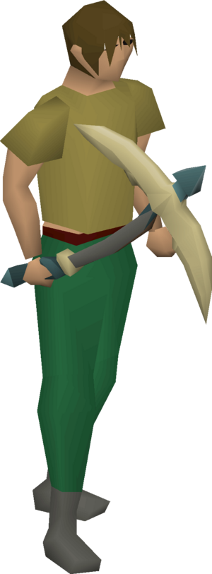 Dragon pickaxe (or) (Trailblazer grey) equipped male.png