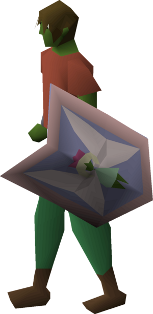 Steel kiteshield (Fairy skin tone 8 green) equipped male.png