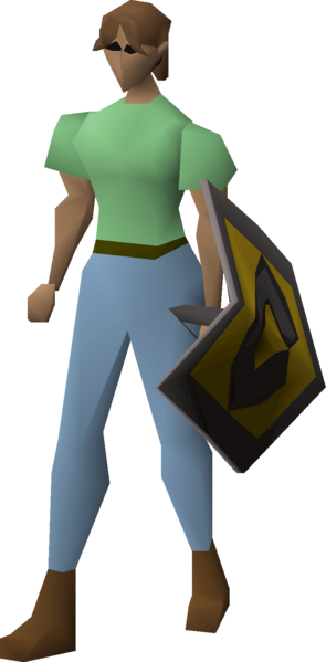File:Steel kiteshield (Varrock) equipped female.png