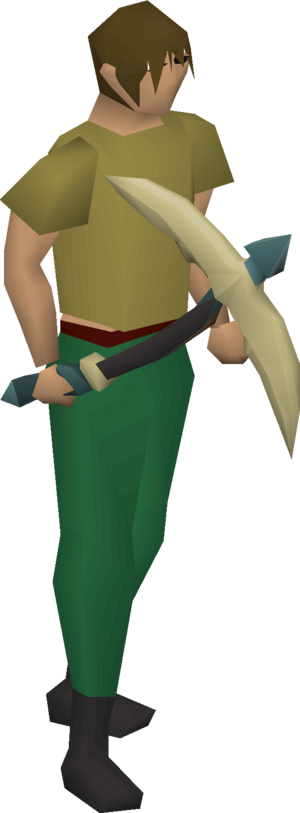 Dragon pickaxe (or) (Trailblazer dark) equipped male.png