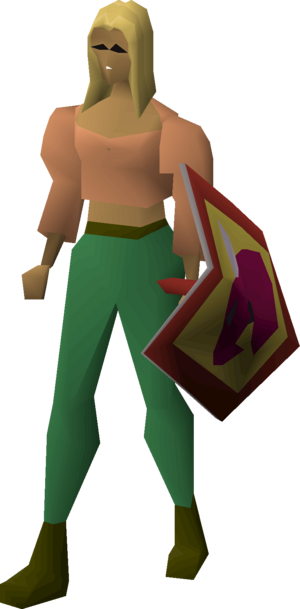 Rune kiteshield (Dragon) equipped female.png