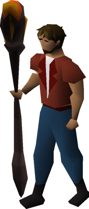 Lava battlestaff (or) equipped male.png