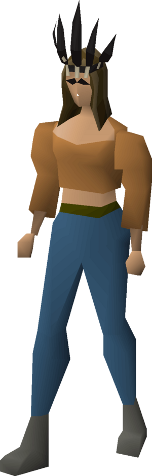 Chompy bird hat (dragon archer) equipped female.png