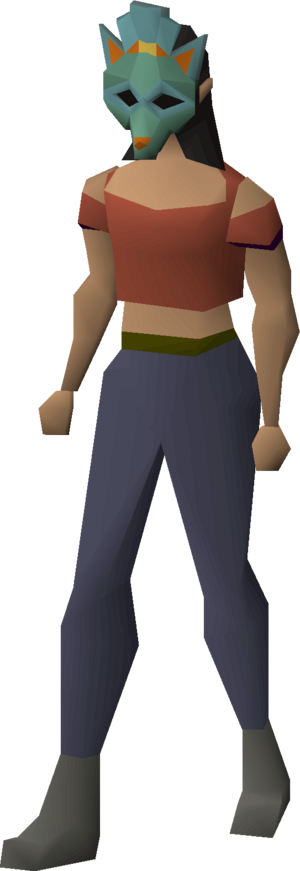 Wolf mask (Death on the Isle) equipped female.png