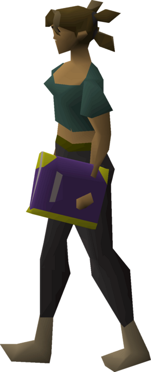 Damaged book (Ancient) equipped female.png