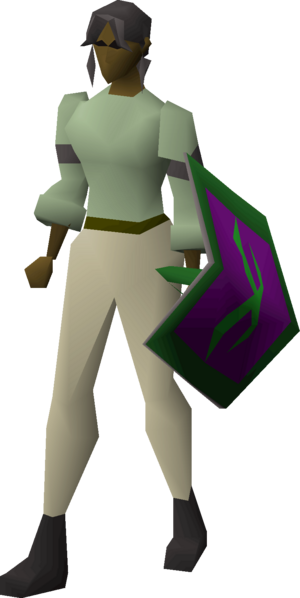 Rune kiteshield (Misthalin) equipped female.png