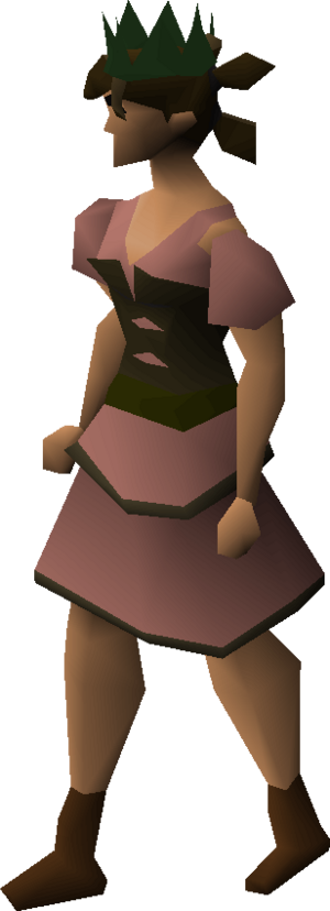 Dark green partyhat equipped female.png