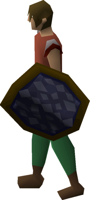 Blue d'hide shield equipped.png
