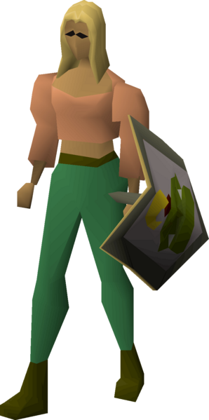 File:Steel kiteshield (Jogre) equipped female.png