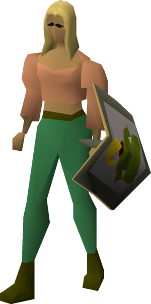 Steel kiteshield (Jogre) equipped female.png