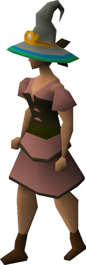 Runecrafter hat (green) equipped female.png