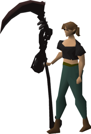 Corrupted scythe of vitur (uncharged) equipped female.png