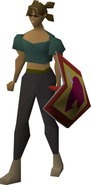 File:Steel kiteshield (Dragon) equipped female.png