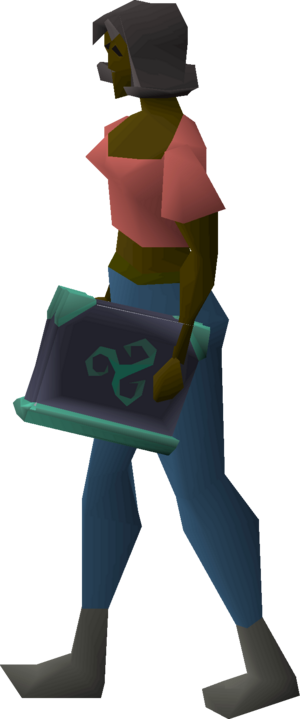 Arcane grimoire (Shattered Relics League) equipped female.png