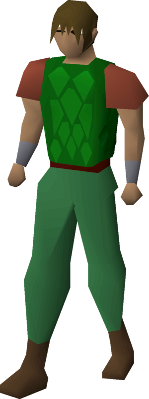 Green d'hide body equipped male.png
