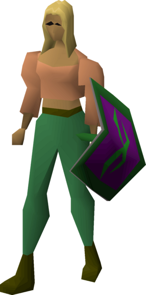 File:Steel kiteshield (Misthalin) equipped female.png