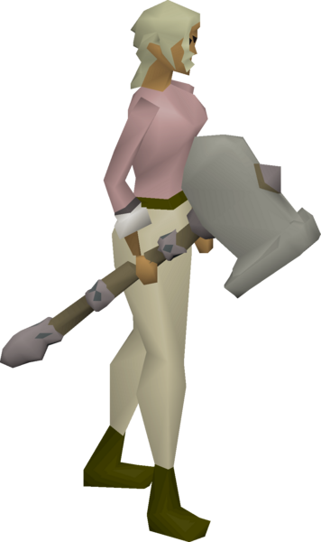 File:Granite hammer equipped female.png