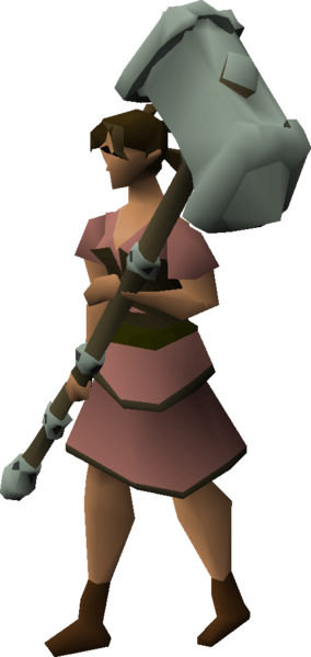 File:Granite maul (or) equipped female.png